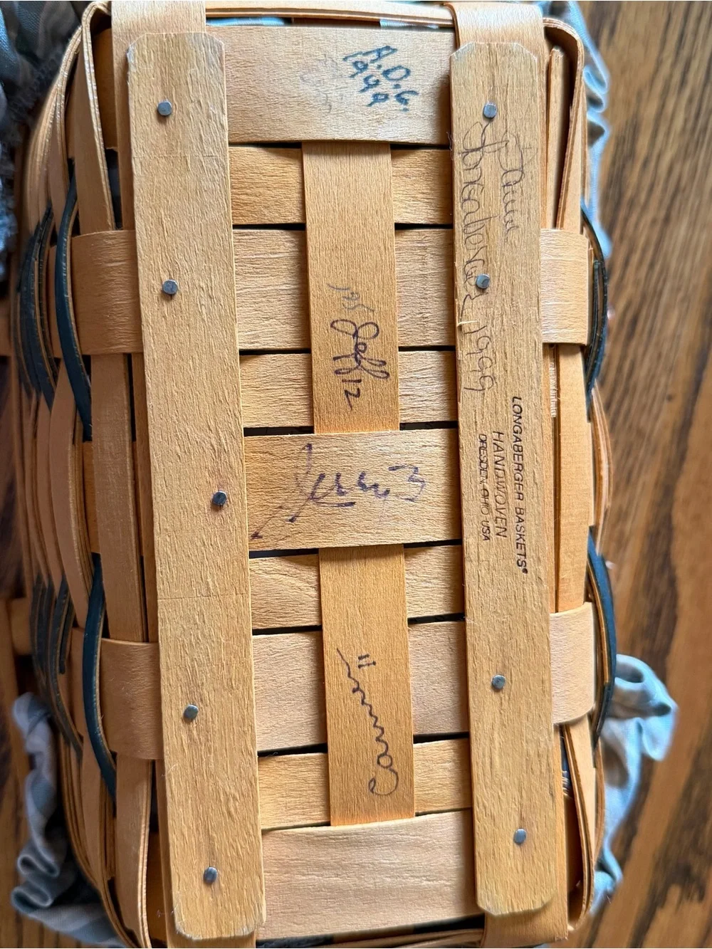 Signed Longaberger 1999 Woven Memories Basket